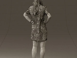 womaninleoparddress0612wrl 3D Model