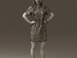 womaninleoparddress0612wrl 3D Model