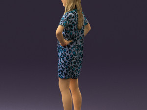 woman in leopard dress 0612 3d print ready 3D Baskı Modeli