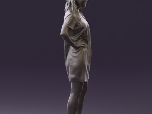 woman in leopard dress 0612 3d print ready 3D Baskı Modeli