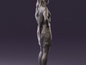 woman in leopard dress 0612 3d print ready 3D Baskı Modeli