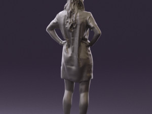 woman in leopard dress 0612 3d print ready 3D Baskı Modeli