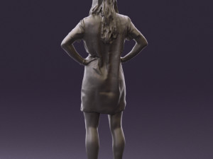 woman in leopard dress 0612 3d print ready 3D Baskı Modeli