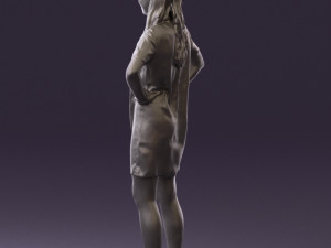 woman in leopard dress 0612 3d print ready 3D Baskı Modeli