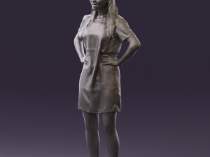 woman in leopard dress 0612 3d print ready 3D Baskı Modeli