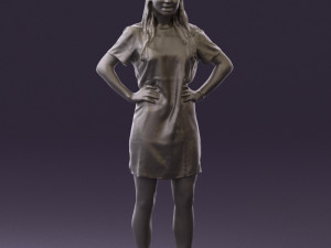 woman in leopard dress 0612 3d print ready 3D Baskı Modeli