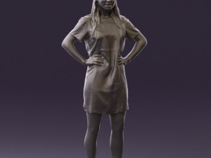 woman in leopard dress 0612 3d print ready 3D Baskı Modeli