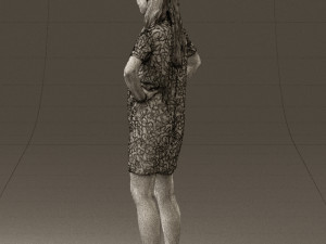 woman in leopard dress 0612 3d print ready 3D Baskı Modeli