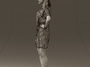 woman in leopard dress 0612 3d print ready 3D Baskı Modeli