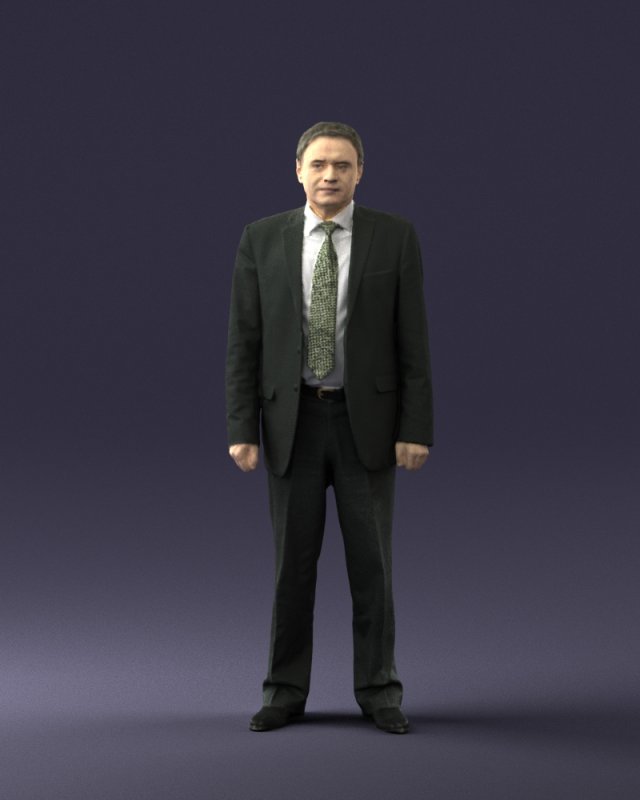 man in plaid tie 0614 Modello 3D .c4d .max .obj .3ds .fbx .stl .blend 