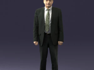 hombre con corbata a cuadros 0614 listo para imprimir en 3d Modelo de impresión 3D