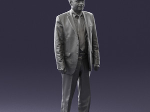 man in plaid tie 0614 3d print ready Model do druku 3D