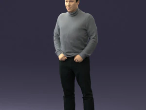man in gray sweater 0615 3D Model