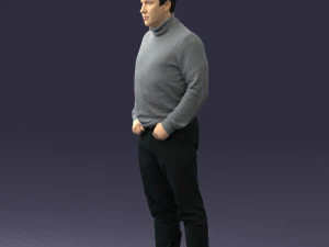 man in gray sweater 0615 3D Model