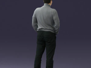 man in gray sweater 0615 3D Model