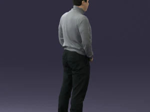 man in gray sweater 0615 3D Model