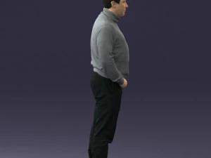 man in gray sweater 0615 3D Model