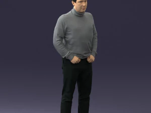 man in gray sweater 0615 3D Model