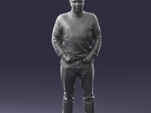 man in gray sweater 0615 3D Model