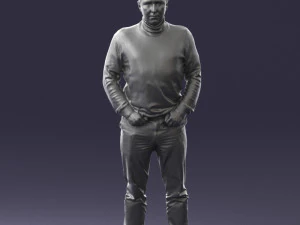 man in gray sweater 0615 3D Model