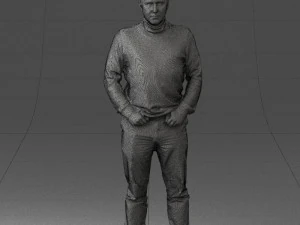 man in gray sweater 0615 3D Model
