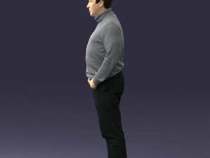 man in gray sweater 0615 3d print ready 3D Print Model