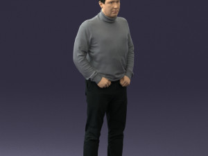 man in gray sweater 0615 3d print ready 3D Print Model