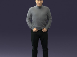 man in gray sweater 0615 3d print ready 3D Print Model