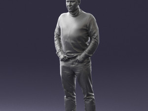 man in gray sweater 0615 3d print ready 3D Print Model