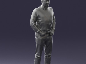 man in gray sweater 0615 3d print ready 3D Print Model