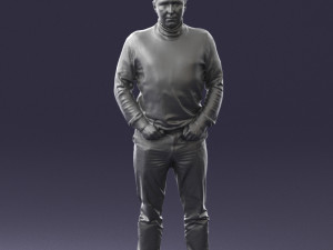 man in gray sweater 0615 3d print ready 3D Print Model