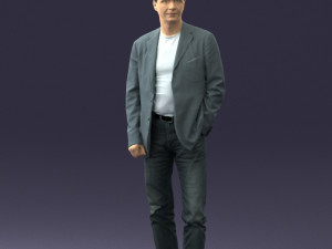 guy gray blazer and jeans 0616 3D 모델