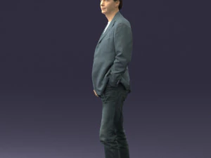 guy gray blazer and jeans 0616 3D Model
