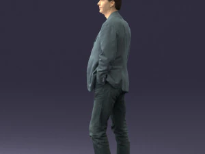 guy gray blazer and jeans 0616 3D Model