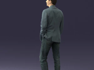 guy gray blazer and jeans 0616 3D Model