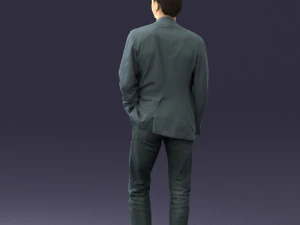 guy gray blazer and jeans 0616 3D Model