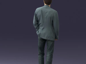 guy gray blazer and jeans 0616 3D Model