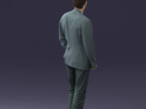 guy gray blazer and jeans 0616 3D Model
