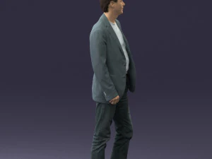 guy gray blazer and jeans 0616 3D Model
