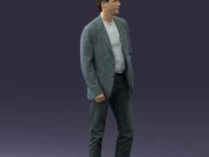 guy gray blazer and jeans 0616 3D Model