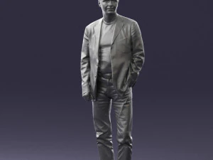 guy gray blazer and jeans 0616 3D Model