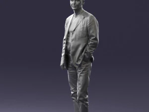 guy gray blazer and jeans 0616 3D Model