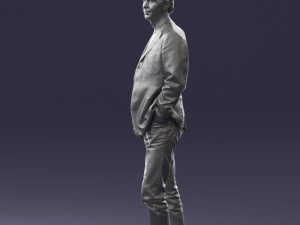 guy gray blazer and jeans 0616 3D Model