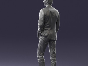guy gray blazer and jeans 0616 3D Model