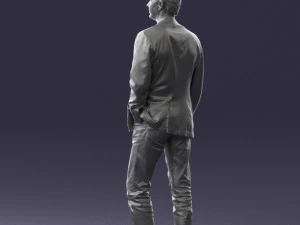 guy gray blazer and jeans 0616 3D Model