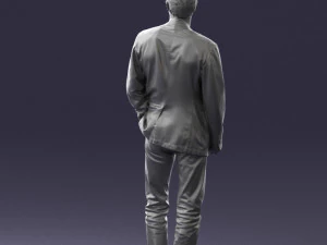 guy gray blazer and jeans 0616 3D Model