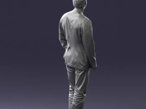 guy gray blazer and jeans 0616 3D Model