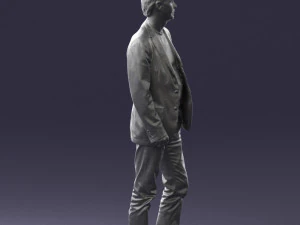 guy gray blazer and jeans 0616 3D Model