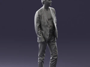 guy gray blazer and jeans 0616 3D Model