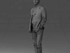 guy gray blazer and jeans 0616 3D Model